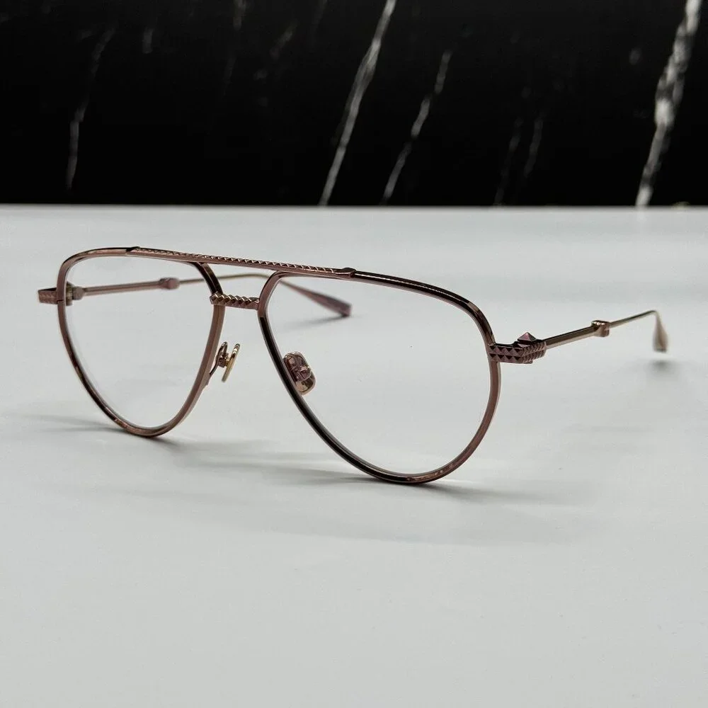NEW VALENTINO V-STUD-II VLX-133C AVIATOR UNISEX GOLD ROSE EYEGLASSES